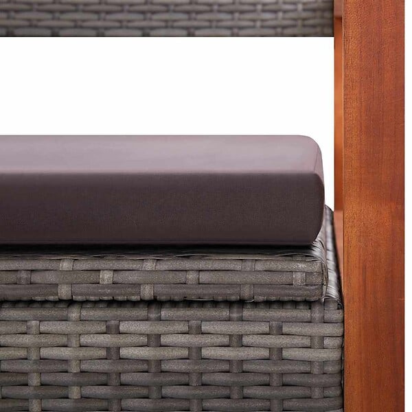 VIDAXL - vidaXL Banc de rangement 115 cm Résine tressée et bois d'acacia Gris - large