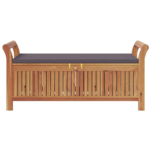 VIDAXL - vidaXL Banc de rangement de jardin avec coussin 126 cm Bois d'acacia - large