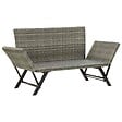 VIDAXL - vidaXL Banc de jardin avec coussins 176 cm Gris Résine tressée - vignette