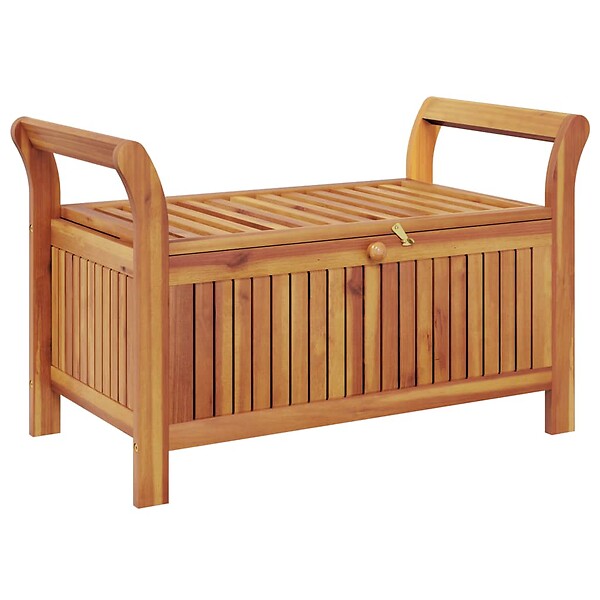 VIDAXL - vidaXL Banc de rangement de jardin avec coussin 91 cm Bois d'acacia - large