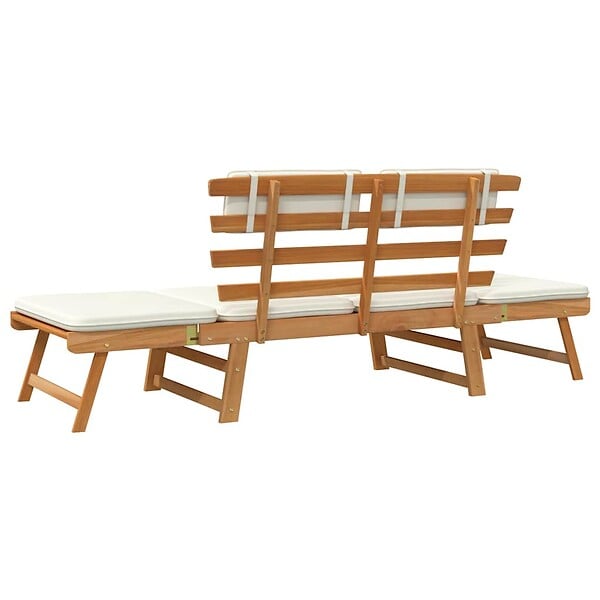 VIDAXL - vidaXL Banc de jardin avec coussins 2-en-1 190 cm Bois solide d'acacia - large