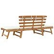 VIDAXL - vidaXL Banc de jardin avec coussins 2-en-1 190 cm Bois solide d'acacia - vignette