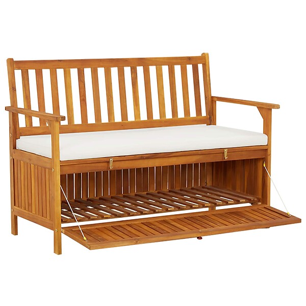 VIDAXL - vidaXL Banc de rangement de jardin Bois d'acacia solide 120x63x84 cm - large