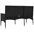 VIDAXL - vidaXL Banc de jardin à 3 places avec coussins Noir Résine tressée - vignette