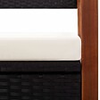 VIDAXL - vidaXL Banc de jardin 115 cm Résine tressée et bois d'acacia Noir - vignette