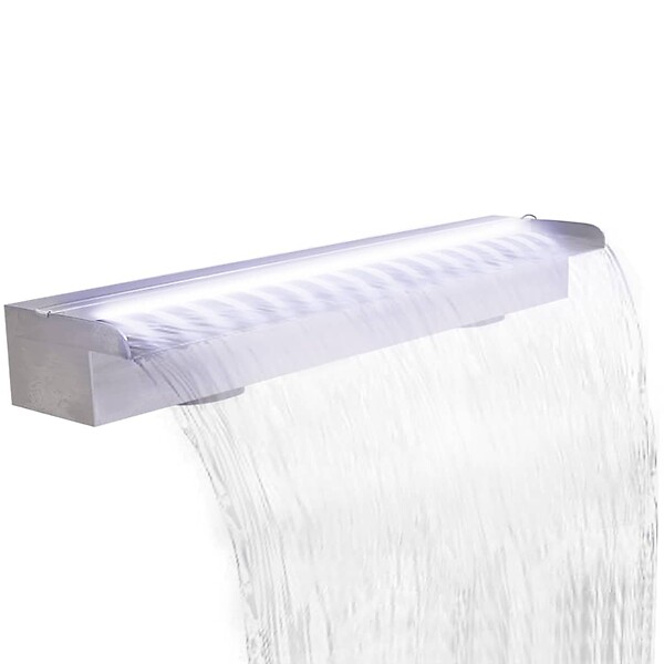 VIDAXL - Lame d'eau rectangulaire à LED 90 cm en acier inoxydable pour piscine - large