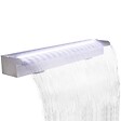 VIDAXL - Lame d'eau rectangulaire à LED 90 cm en acier inoxydable pour piscine - vignette