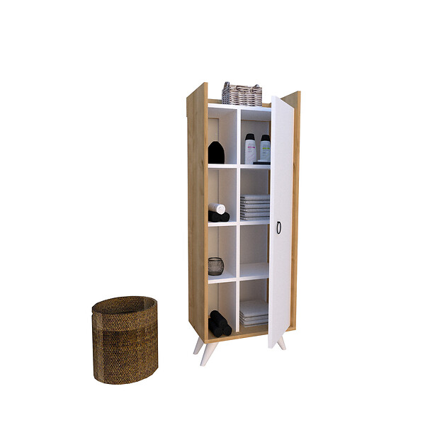 HABITAT ET JARDIN - Meuble multi-usages en bois "Ilgim" - 50 x 31 x 140 cm - Blanc - large