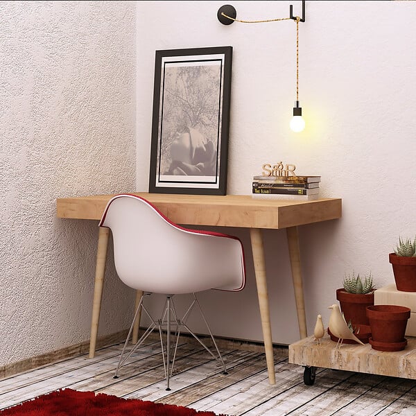 HABITAT ET JARDIN - Bureau en bois "Valencia" - 100 x 60 x 74 cm - Marron - large