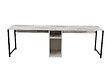 HABITAT ET JARDIN - Double bureau avec 2 étagères en bois "Twin" - 240 x 60 x 74 cm - Blanc marbré - vignette