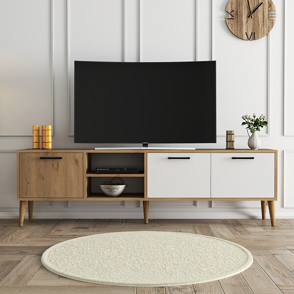 HABITAT ET JARDIN - Meuble TV en bois "Exxen" - 180 x 35 x 53 cm - Blanc - large