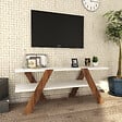 HABITAT ET JARDIN - Meuble TV en bois "Basic" - 120 x 33 x 45 cm - Blanc - vignette