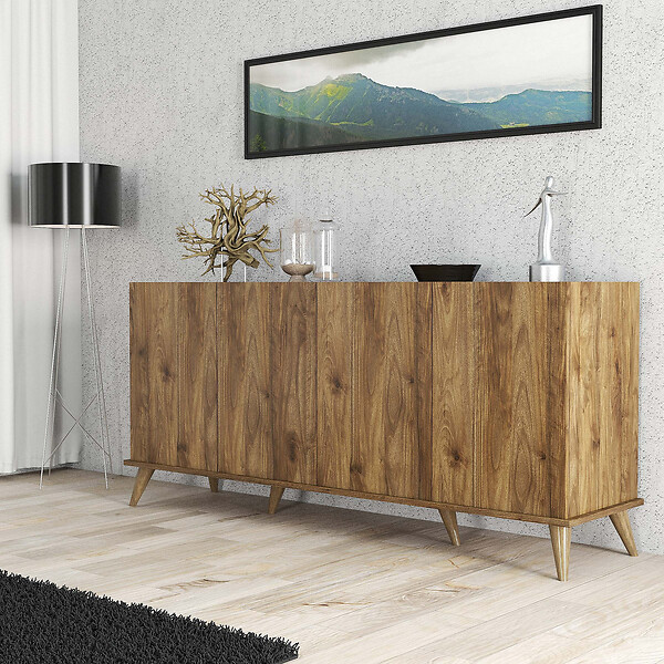 HABITAT ET JARDIN - Buffet en bois "Elegante" - 180 x 45 x 80 cm - Marron - large
