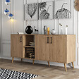 HABITAT ET JARDIN - Buffet en bois "Exxen" - 180 x 45 x 80 cm - Marron - vignette
