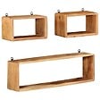 VIDAXL - vidaXL Bois d'Acacia Solide Ensemble d'Etagères Murales Cube 3 pcs Flottante Etagère Suspendue Support Mural Salon Salle de Séjour Maison Intérieur - vignette