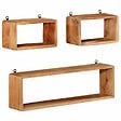 VIDAXL - vidaXL Bois d'Acacia Solide Ensemble d'Etagères Murales Cube 3 pcs Flottante Etagère Suspendue Support Mural Salon Salle de Séjour Maison Intérieur - vignette