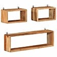 VIDAXL - vidaXL Bois d'Acacia Solide Ensemble d'Etagères Murales Cube 3 pcs Flottante Etagère Suspendue Support Mural Salon Salle de Séjour Maison Intérieur - vignette