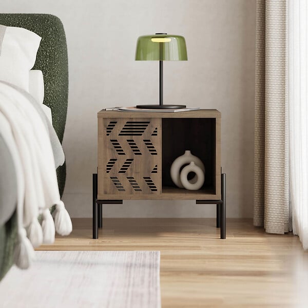 HABITAT ET JARDIN - Table de chevet en bois "Dionysos" - 45 x 40 x 47 cm - Marron - large