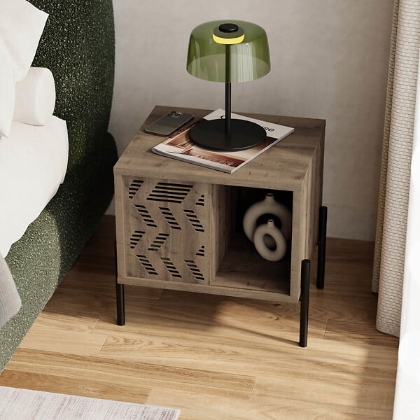 HABITAT ET JARDIN - Table de chevet en bois "Dionysos" - 45 x 40 x 47 cm - Marron - large