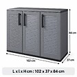 ARTPLAST - Armoire de Rangement Garage Atelier - Armoire basse 3 portes et 1 étagère Réglable Polypropylène 102x37h84 cm Charge 20 kg - vignette
