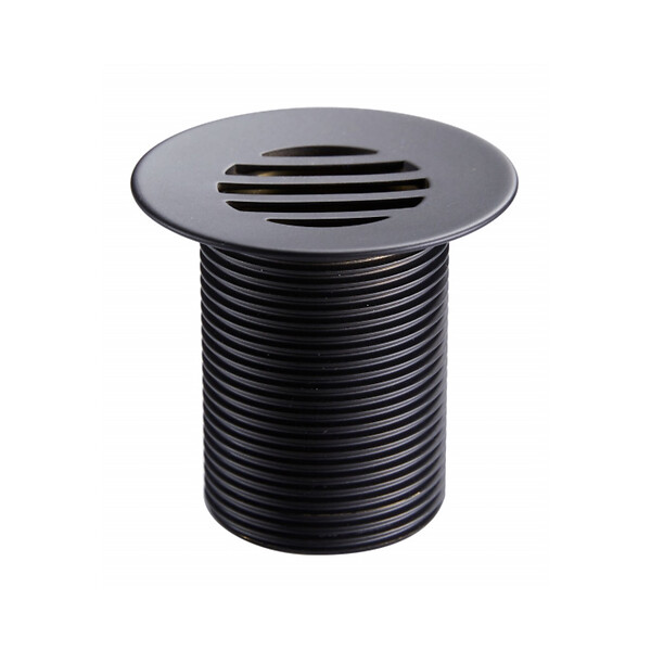PLANETE BAIN - Bonde fixe de vidage pour lave-mains sans trop plein - écoulement libre - Grille laiton noir mat - large