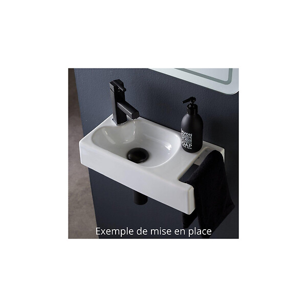 PLANETE BAIN - Bonde de vidage pour lavabo et vasque sans trop plein - Clic clac - Dôme céramique noir satin - large