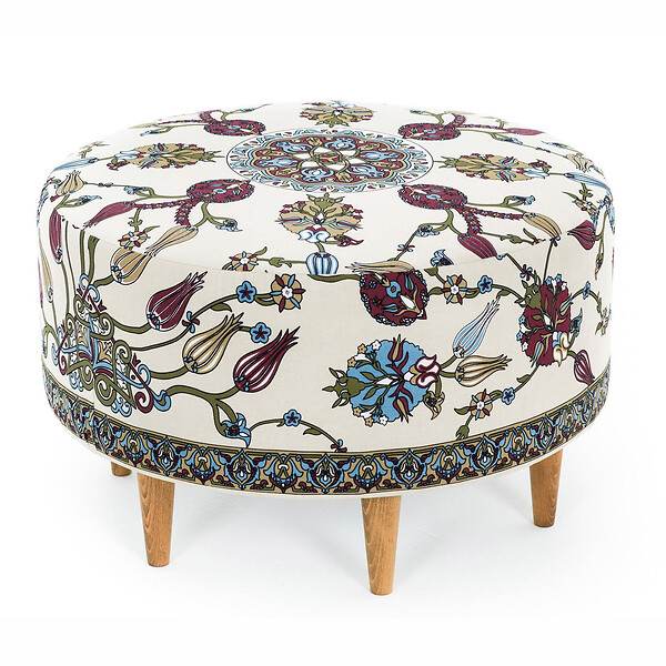 HABITAT ET JARDIN - Pouf en bois "Rimini" - 65 x 65 x 40 cm - Blanc - large