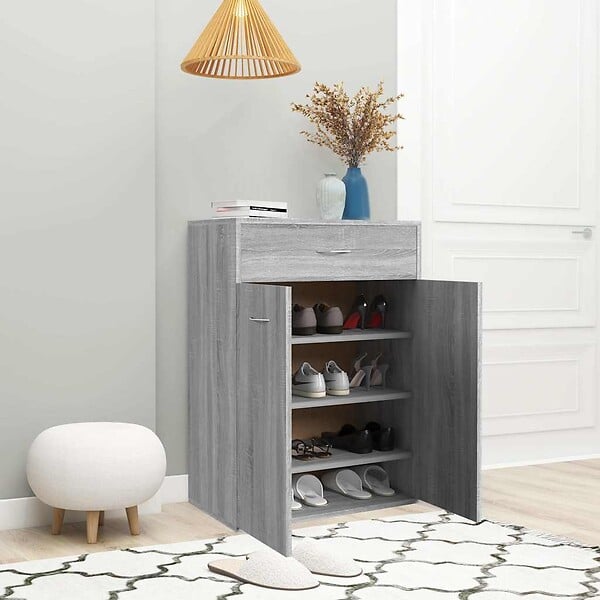 VIDAXL - vidaXL Armoire à  chaussures Sonoma gris 60x35x84 cm Bois d'ingénierie - large
