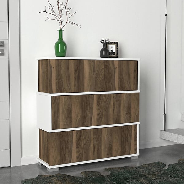 HABITAT ET JARDIN - Meuble à chaussures en bois "Napolyon" - 90 x 30 x 93 cm - Marron - large
