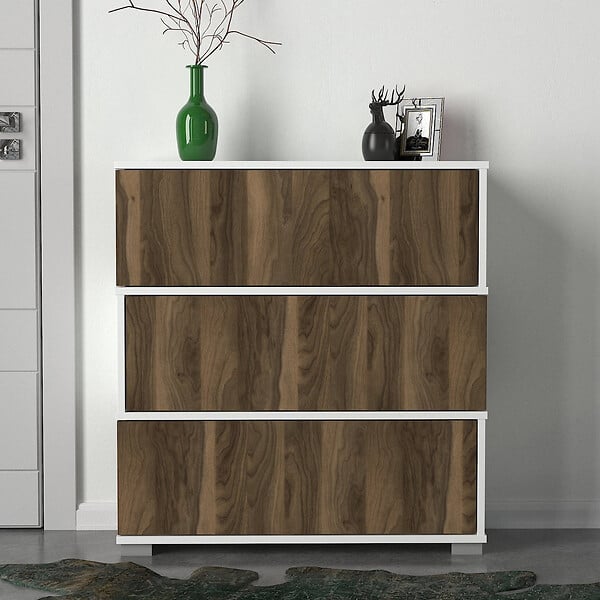 HABITAT ET JARDIN - Meuble à chaussures en bois "Napolyon" - 90 x 30 x 93 cm - Marron - large