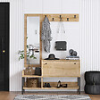 HABITAT ET JARDIN - Meuble à chaussures avec miroir en bois "Nonso" - 120 x 35 x 70 cm - Beige - vignette