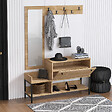 HABITAT ET JARDIN - Meuble à chaussures avec miroir en bois "Nonso" - 120 x 35 x 70 cm - Beige - vignette