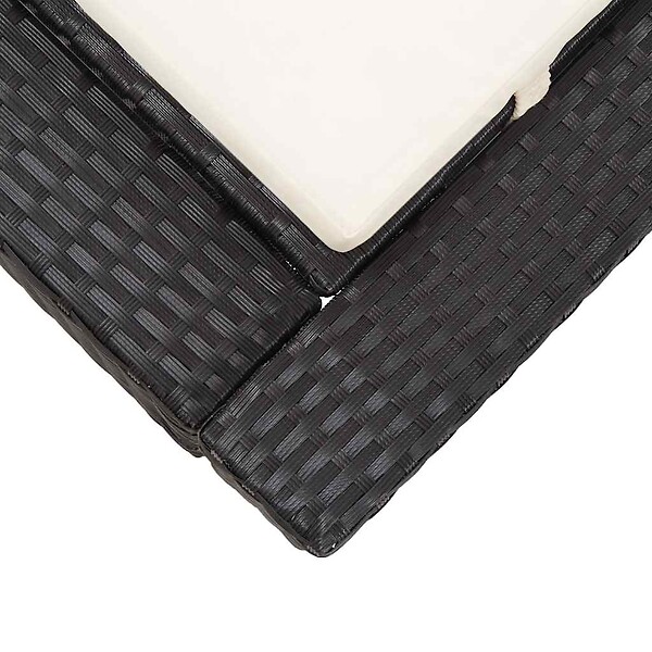 VIDAXL - vidaXL Transat à 2 places avec coussin Noir Résine tressée - large