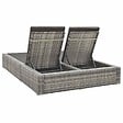 VIDAXL - vidaXL Chaise longue double Résine tressée Gris - vignette