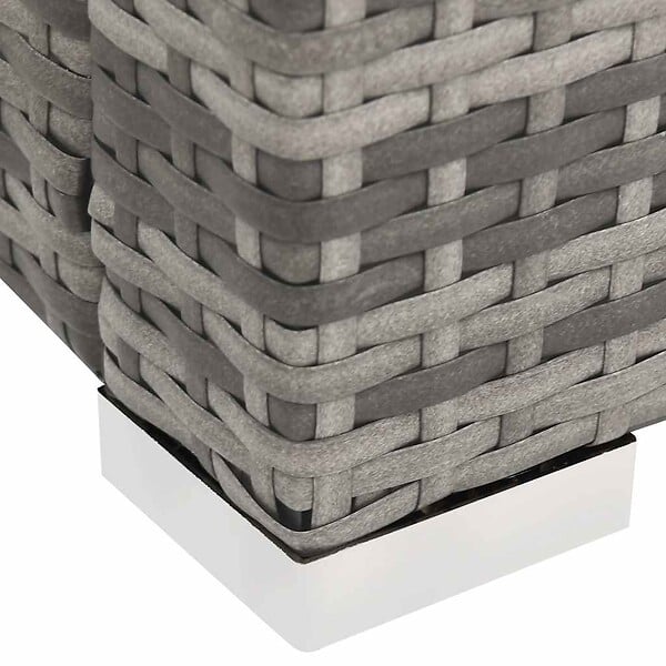 VIDAXL - vidaXL Chaise longue double Résine tressée Gris - large