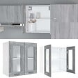 VIDAXL - vidaXL Armoire en verre suspendue "Lyon" Sonoma gris - vignette