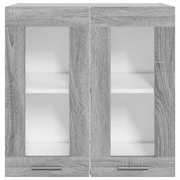 VIDAXL - vidaXL Armoire en verre suspendue "Lyon" Sonoma gris - large