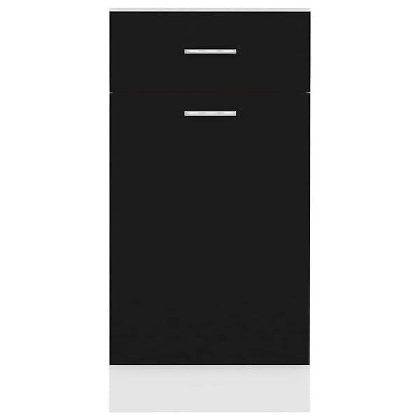 VIDAXL - vidaXL Armoire de plancher à tiroir "Lyon" Noir 40x46x81,5 cm - large