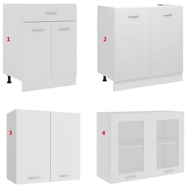 VIDAXL - vidaXL Ensemble de meubles de cuisine 4 pcs Blanc Bois d'ingénierie - large