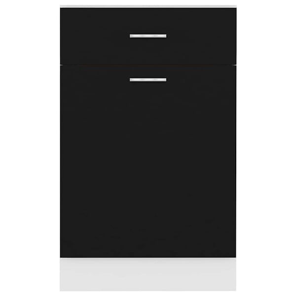 VIDAXL - vidaXL Armoire de plancher à tiroir "Lyon" Noir 50x46x81,5 cm - large