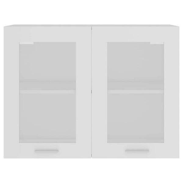 VIDAXL - vidaXL Armoire en verre suspendue "Lyon" Blanc 80x31x60 cm - large