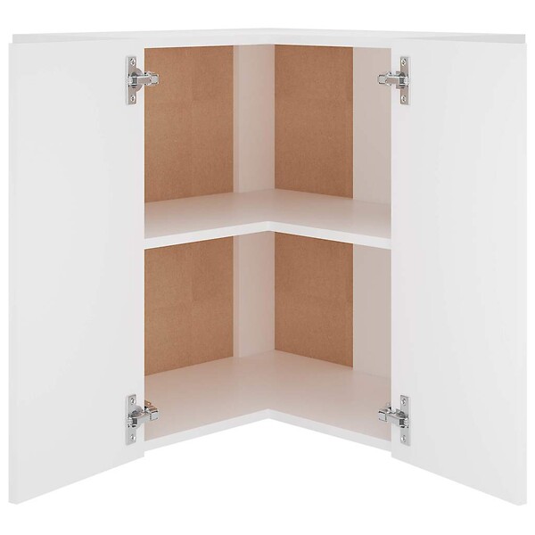 VIDAXL - vidaXL Armoire d'angle suspendue "Lyon" Blanc 57x57x60 cm Bois - large