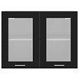 VIDAXL - vidaXL Armoire en verre suspendue "Lyon" Noir 80x31x60 cm - vignette
