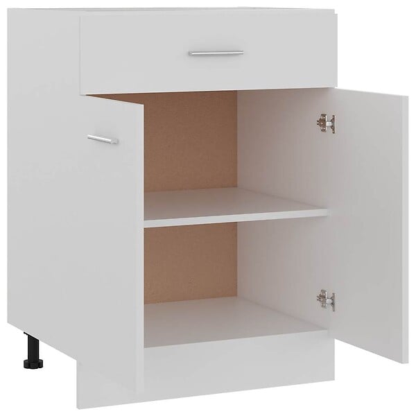VIDAXL - vidaXL Armoire de plancher à tiroir "Lyon" Blanc - large