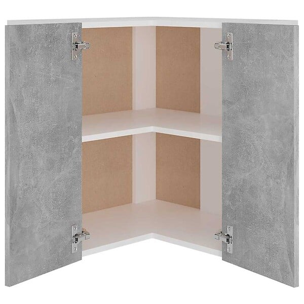 VIDAXL - vidaXL Armoire d'angle suspendue "Lyon" Gris béton Bois d’ingénierie - large