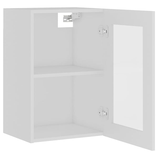 VIDAXL - vidaXL Armoire en verre suspendue "Lyon" Blanc 40x31x60 cm - large