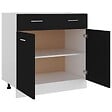VIDAXL - vidaXL Armoire de plancher à tiroir "Lyon" Noir 80x46x81,5 cm - vignette