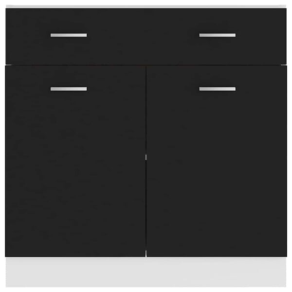 VIDAXL - vidaXL Armoire de plancher à tiroir "Lyon" Noir 80x46x81,5 cm - large
