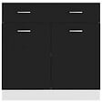VIDAXL - vidaXL Armoire de plancher à tiroir "Lyon" Noir 80x46x81,5 cm - vignette