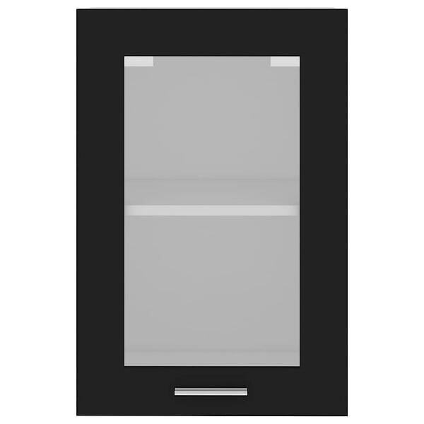 VIDAXL - vidaXL Armoire en verre suspendue "Lyon" Noir 40x31x60 cm - large